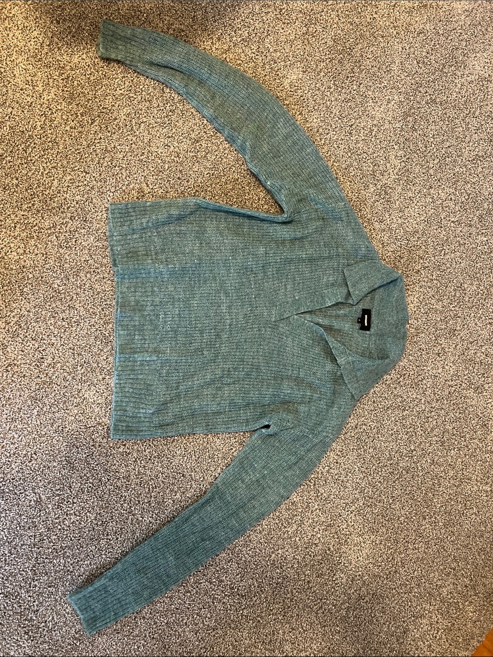 Women’s Teal Ribbed Collared Sweater